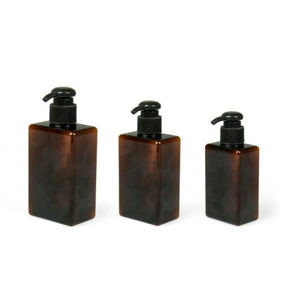 100ml 200ml  250ml Petg Cream Jar 24/410 Square Amber Shampoo Bottle