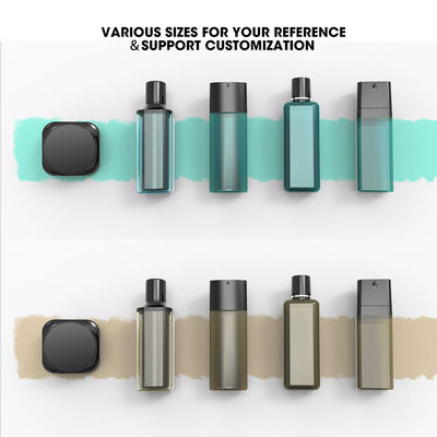 Luxury 100ml Square PETG Plastic Bottle Blue Skincare Packaging Container Lotion Pump Bottle