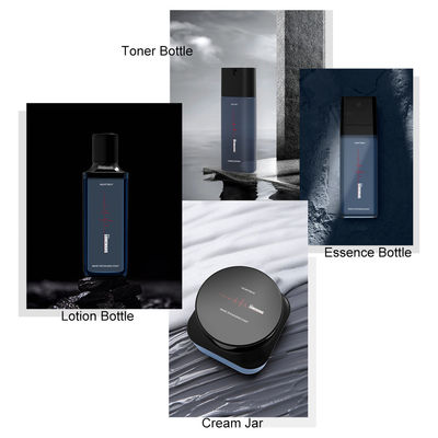 Luxury 100ml Square PETG Plastic Bottle Blue Skincare Packaging Container Lotion Pump Bottle