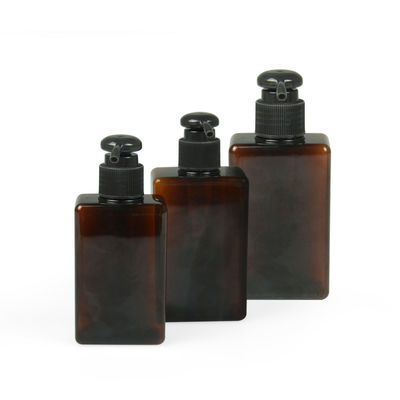 100ml 200ml  250ml Petg Cream Jar 24/410 Square Amber Shampoo Bottle