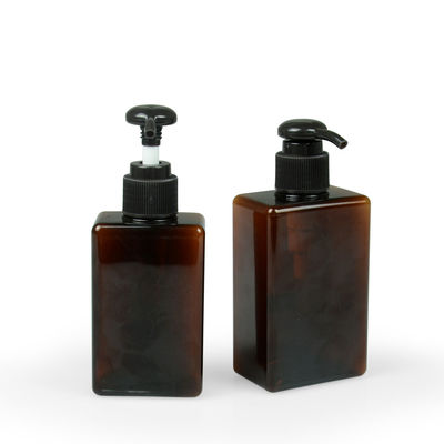 100ml 200ml  250ml Petg Cream Jar 24/410 Square Amber Shampoo Bottle