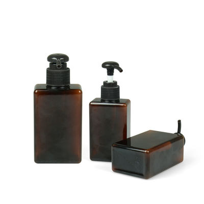 100ml 200ml  250ml Petg Cream Jar 24/410 Square Amber Shampoo Bottle