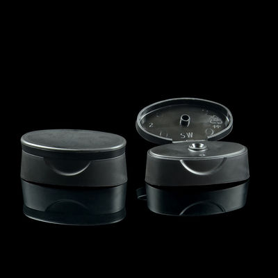 24/400 Black Flip Top Cosmetic Plastic Bottle Cap For Shampoo