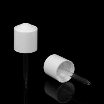 20/410 Dispensing Plastic Bottle Cap Nitrile Dropper White Dropper Caps For Essential Oil