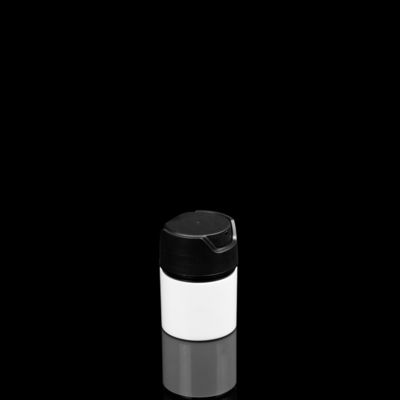Face Cream Clear Cylinder Round Airless Bottles With Aluminum Finish Treatment Pump