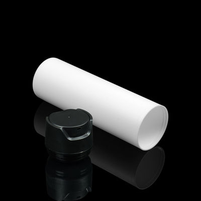 Face Cream Clear Cylinder Round Airless Bottles With Aluminum Finish Treatment Pump