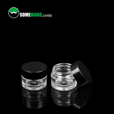 8ml Thick Wall Clear Round PET Plastic Cosmetic Jar Packaging Black Lid For Eye Cream
