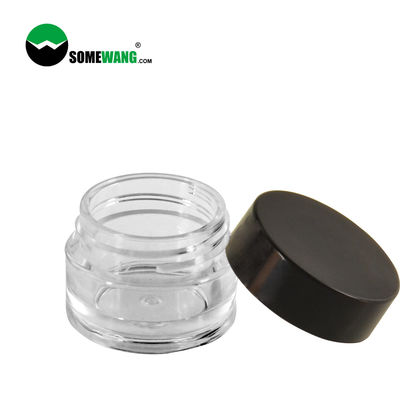 8ml Thick Wall Clear Round PET Plastic Cosmetic Jar Packaging Black Lid For Eye Cream