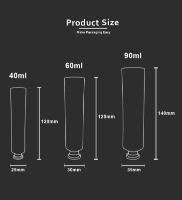 40ml 60ml 90ml ABL Plastic Tube With Screw Cap For Toothpaste Sunscreen Cream