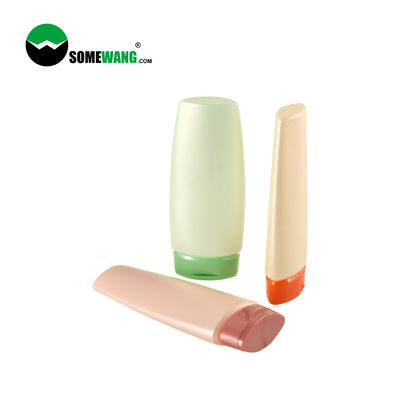 Shampoo Use PE Plastic Bottle 200ml Customized Flat Squeeze Bottle With Flip Top Lid