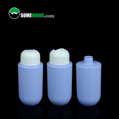 Customized Color HDPE Flat Shoulder Round Bottom Bottle Cosmetic 300ml 400ml Lotion Packaging