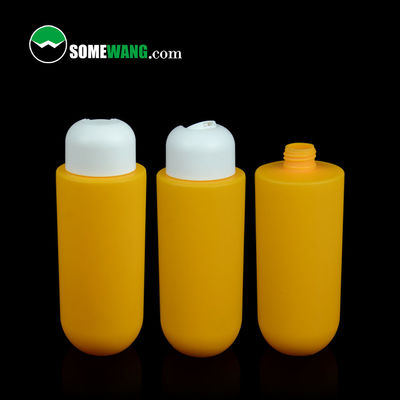 Customized Color HDPE Flat Shoulder Round Bottom Bottle Cosmetic 300ml 400ml Lotion Packaging